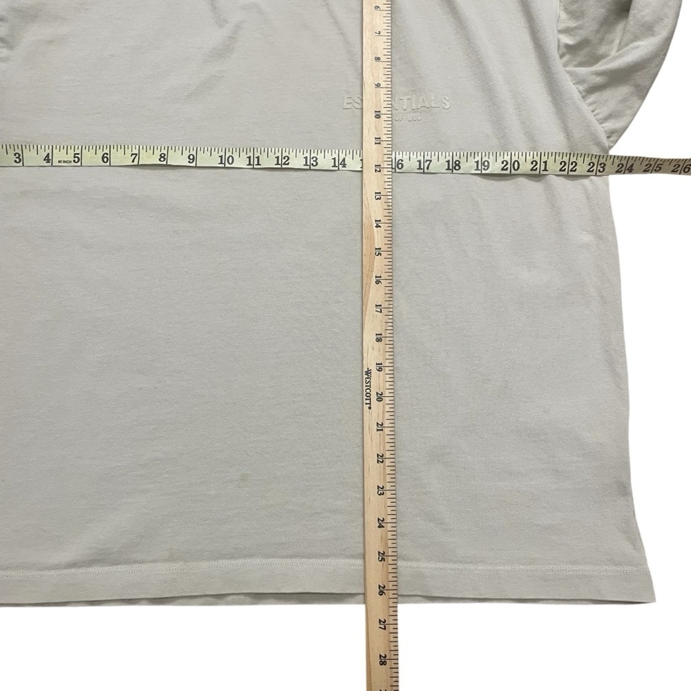 Fear Of God Essentials Shirt Mens S Oversized Beige Long Sleeve Tee Pullover - Picture 7 of 10